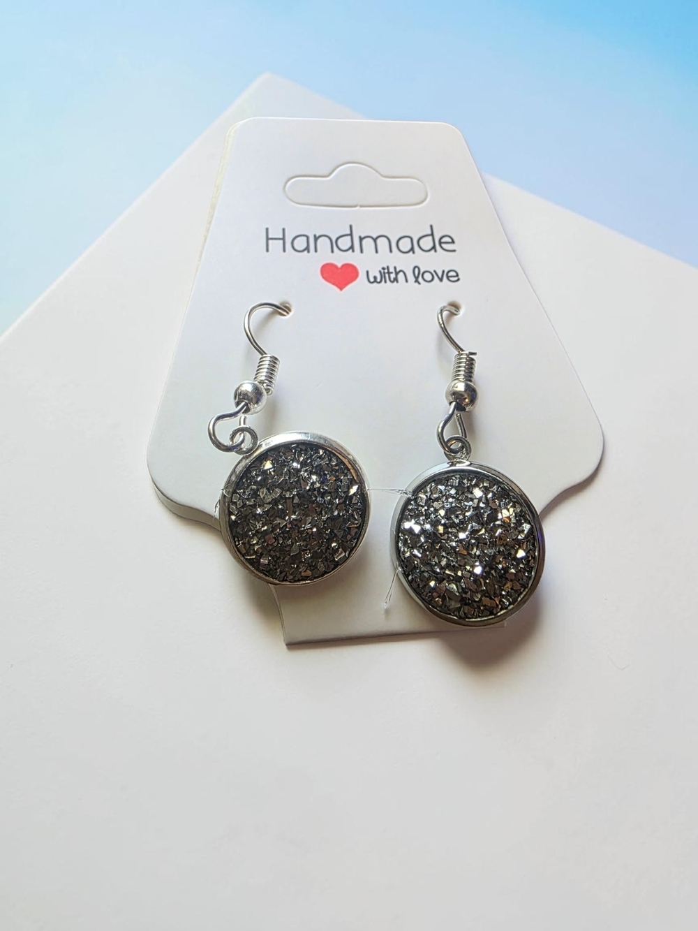 Styleandstone Metallic  Druzy Dangle Earrings New